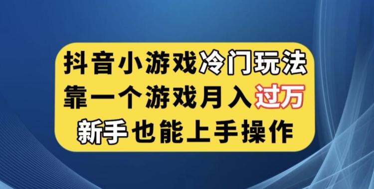 抖音小游戏冷门玩法，靠一个游戏月入过万，新手也能轻松上手【揭秘】-极速轻创