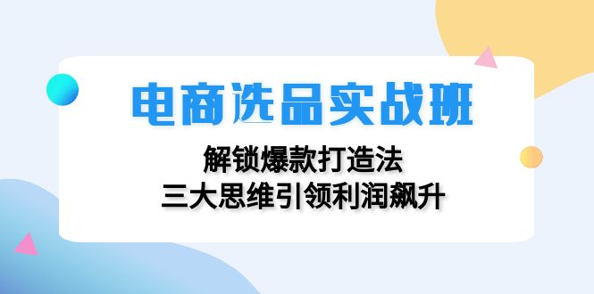 电商选品实战班：解锁爆款打造法，三大思维引领利润飙升-极速轻创