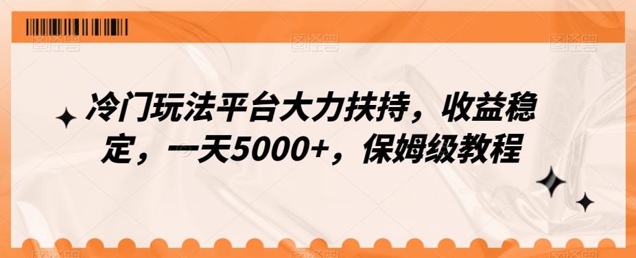 冷门玩法平台大力扶持，收益稳定，一天5000+，保姆级教程（附抖音7天起号法）-极速轻创