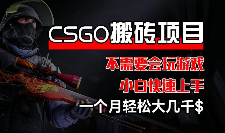 CSGO 装备搬砖项目，操作简单，不需要会玩游戏，小白也能快速上手，一个月轻松大几千【揭秘】-极速轻创