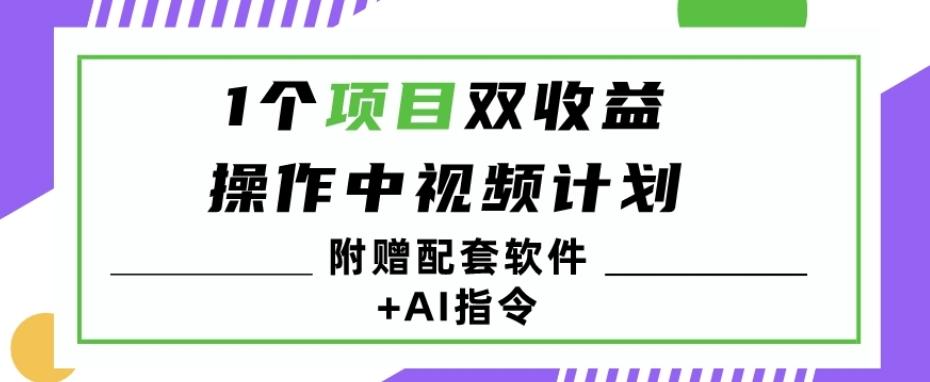 1个项目双收益？操作中视频计划1天最高3100+收益？（附赠配套软件+AI指令）-极速轻创