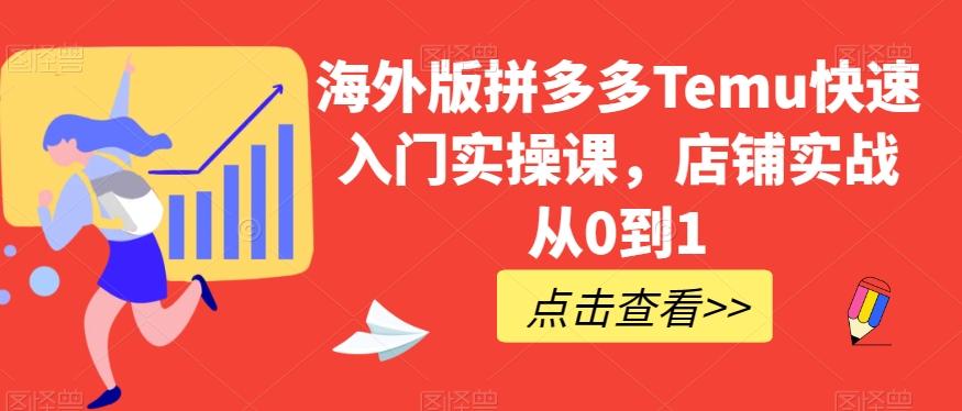 海外版拼多多Temu快速入门实操课，店铺实战从0到1-极速轻创
