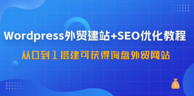WordPress外贸建站+SEO优化教程，从0到1搭建可获得询盘外贸网站(57节课)-极速轻创