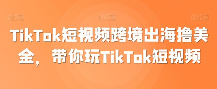 TikTok短视频跨境出海撸美金，带你玩TikTok短视频-极速轻创