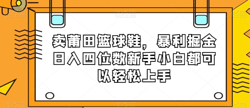 卖莆田篮球鞋，暴利掘金日入四位数新手小白都可以轻松上手【揭秘】-极速轻创