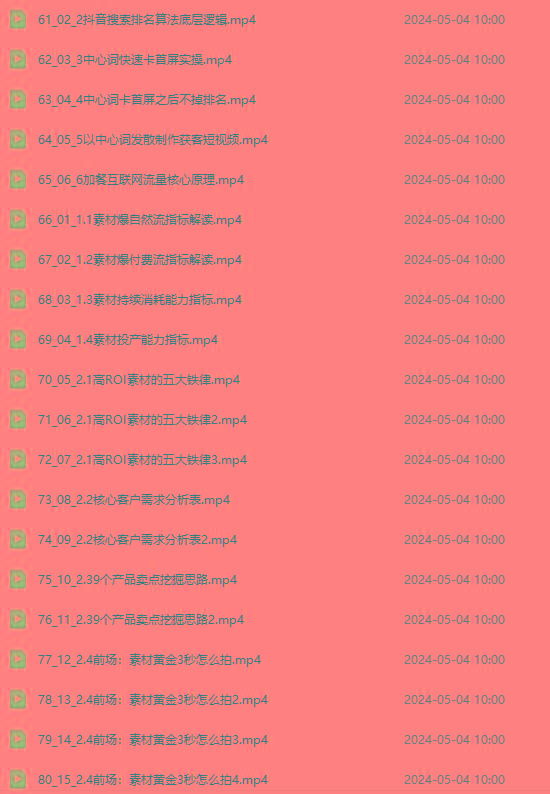 图片[4]-2024单品正价起号，直播素材投流选品：选品课+投流课+素材课+卡首屏/100节-极速轻创