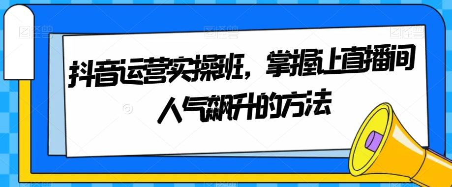 抖音运营实操班，掌握让直播间人气飙升的方法-极速轻创