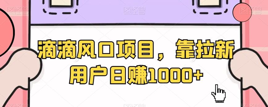 滴滴风口项目，靠拉新用户日赚1000+-极速轻创