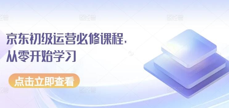 京东初级运营必修课程，从零开始学习-极速轻创