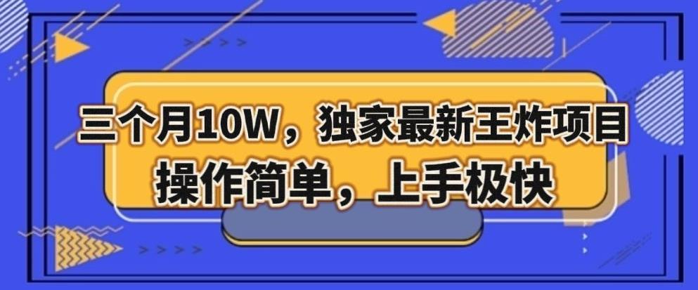 三个月10W，独家最新王炸项目！操作简单，上手极快【揭秘】-极速轻创