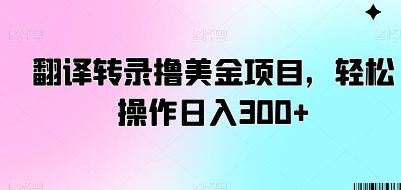 翻译转录撸美金项目，轻松操作日入300+【揭秘】-极速轻创