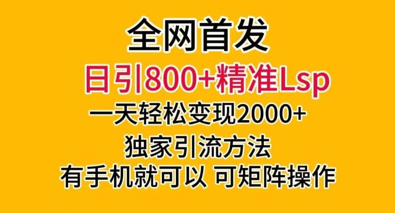 全网首发！日引800+精准老色批，一天变现2000+，独家引流方法，可矩阵操作【揭秘】-极速轻创