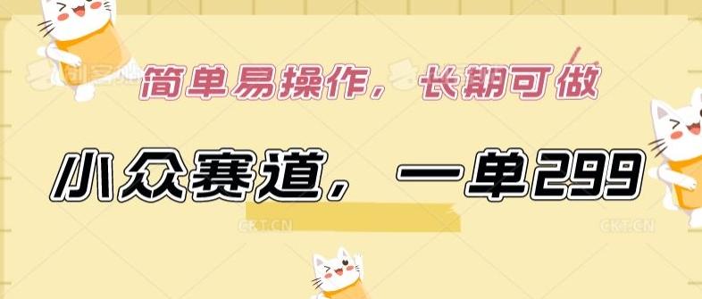 小众赛道，一单299.简单易操作，长期可做【揭秘】-极速轻创