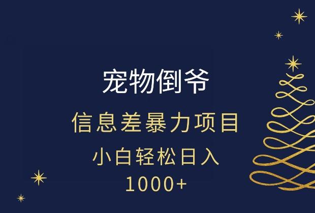 宠物倒爷，暴利的信息差项目，足不出户就有客户，年轻人都喜欢宠物！-极速轻创