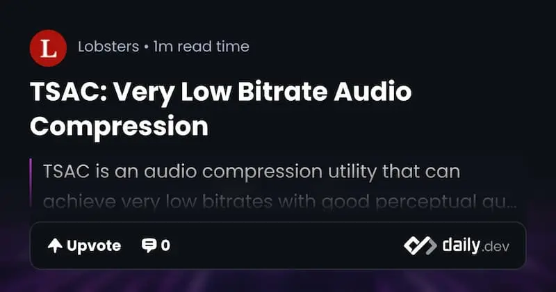 TSAC ｜音频压缩-极速轻创