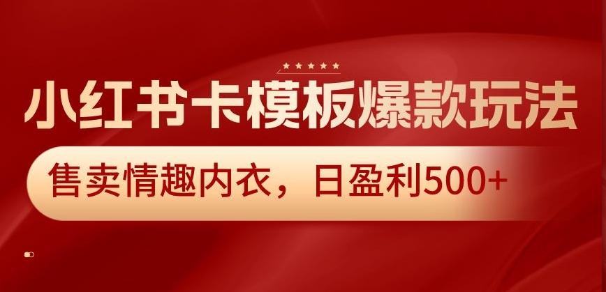 小红书卡模板爆款玩法，售卖情趣内衣，日盈利500+【揭秘】-极速轻创