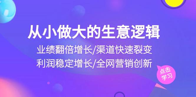 从小做大生意逻辑：业绩翻倍增长/渠道快速裂变/利润稳定增长/全网营销创新-极速轻创