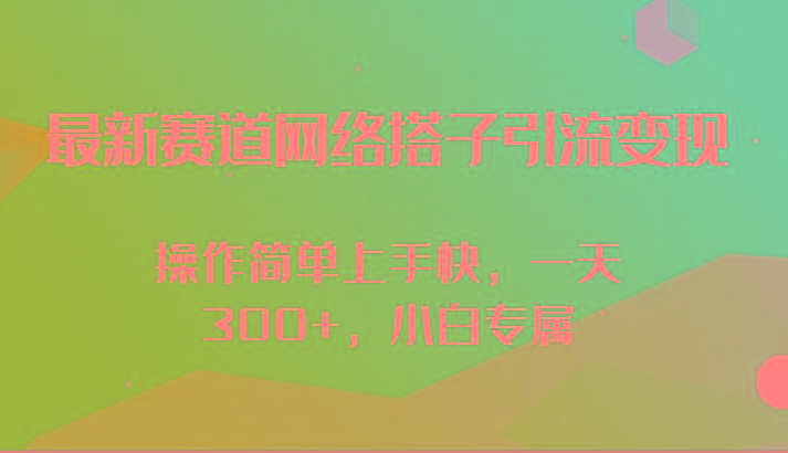 最新赛道网络搭子引流变现!!操作简单上手快，一天300+，小白专属-极速轻创