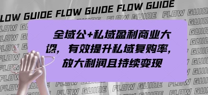 全域公+私域盈利商业大课，有效提升私域复购率，放大利润且持续变现-极速轻创