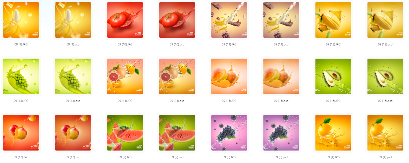 餐饮水果PS模版设计素材17款-极速轻创