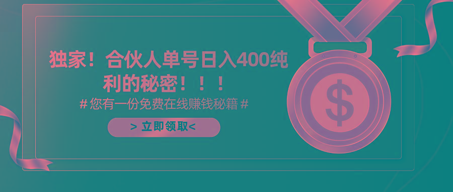 (10028期)合伙人广告撸金最新玩法，每天单号400纯利-极速轻创
