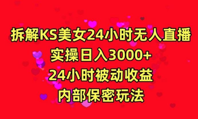 利用快手24小时无人美女直播，实操日入3000，24小时被动收益，内部保密玩法【揭秘】-极速轻创