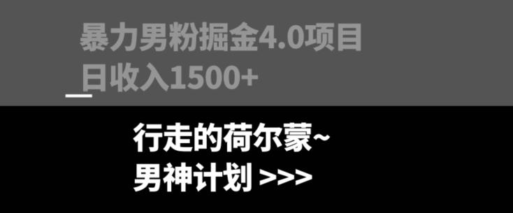 暴力男粉掘金4.0项目不违规不封号无脑复制单人操作日入1000+-极速轻创
