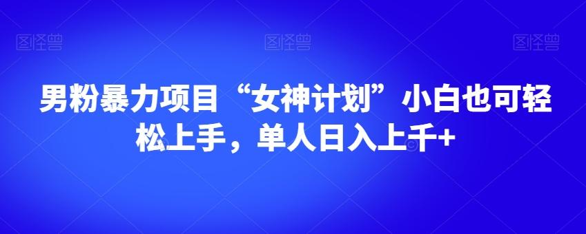 男粉暴力项目“女神计划”小白也可轻松上手，单人日入上千+【揭秘】-极速轻创