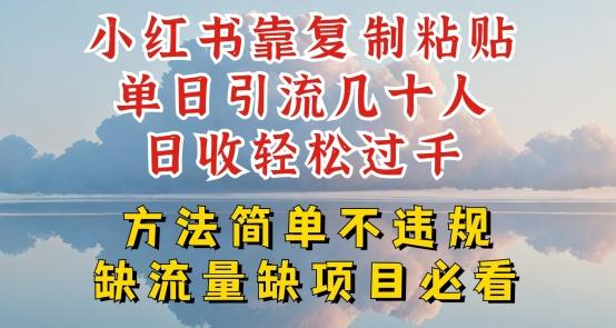 小红书靠复制粘贴单日引流几十人目收轻松过千，方法简单不违规【揭秘】-极速轻创