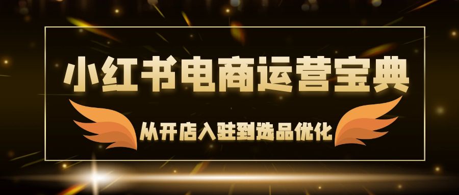 小红书电商运营宝典：从开店入驻到选品优化，一站式解决你的电商难题-极速轻创