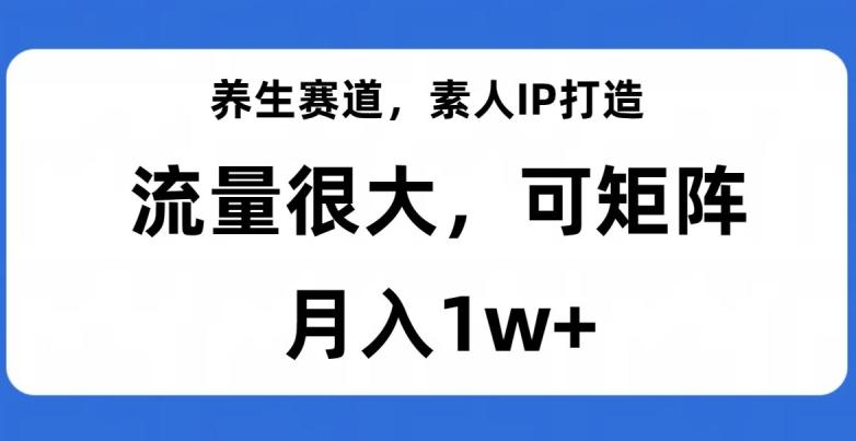 养生赛道，素人IP打造，流量很大，可矩阵，月入1w+【揭秘】-极速轻创
