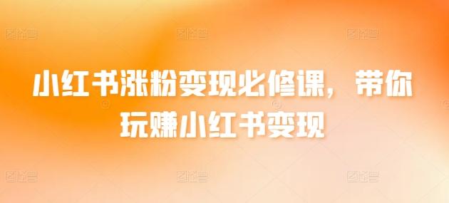 小红书涨粉变现必修课，带你玩赚小红书变现-极速轻创