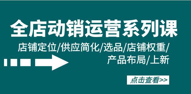 (9845期)全店·动销运营系列课：店铺定位/供应简化/选品/店铺权重/产品布局/上新-极速轻创
