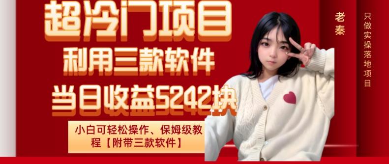 超冷门项目、利用三款软件、当日收益5242块、小白可轻松操作、保姆级教程【附带三款软件】-极速轻创
