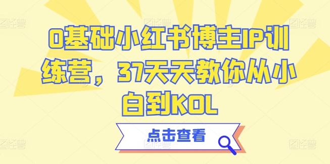 0基础小红书博主IP训练营，37天天教你从小白到KOL-极速轻创