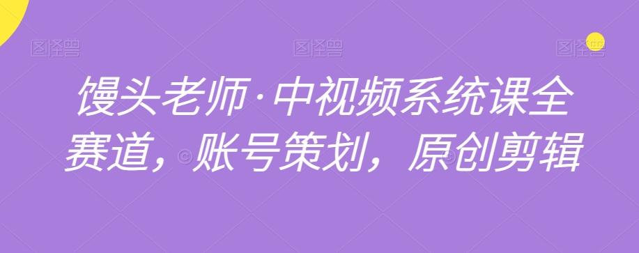 馒头老师·中视频系统课全赛道，账号策划，原创剪辑-极速轻创