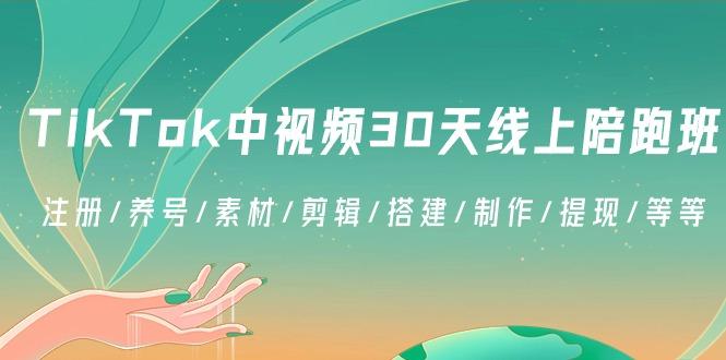 TikTok中视频-30天线上陪跑班：注册/养号/素材/剪辑/搭建/制作/提现/等等-极速轻创