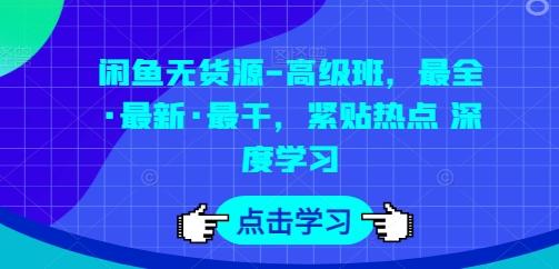 闲鱼无货源-高级班，最全·最新·最干，紧贴热点 深度学习-极速轻创
