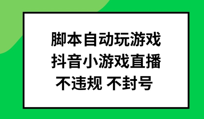 脚本自动玩游戏，抖音小游戏直播，不违规不封号可批量做【揭秘】-极速轻创