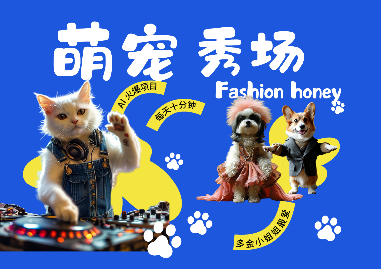 酷飒动物跳舞走秀 时尚喵FASHION汪 多金小姐姐最爱的 轻松月入破W-极速轻创