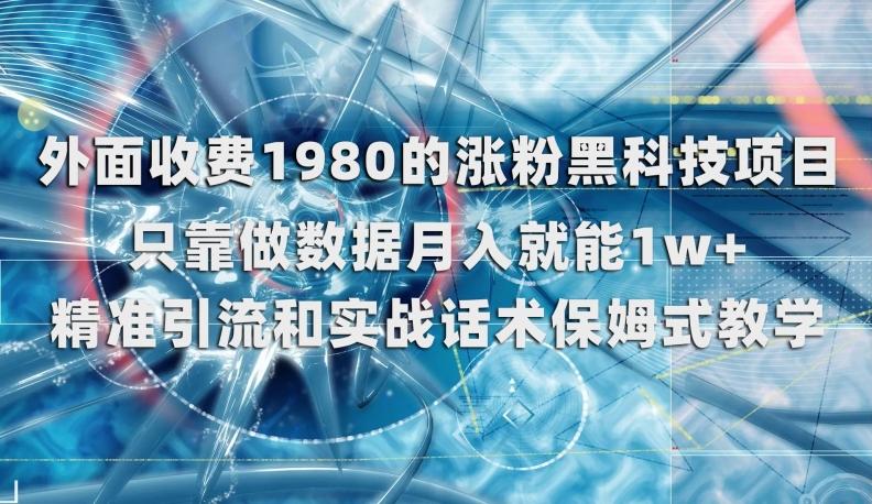 外面收费1980的涨粉黑科技项目，只靠做数据月入就能1w+【揭秘】-极速轻创
