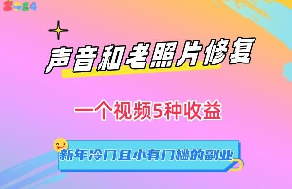 声音和老照片修复，一个视频5种收益，新年冷门且小有门槛的副业【揭秘】-极速轻创