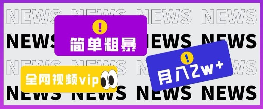 简单粗暴零成本，高回报，全网视频VIP掘金项目，月入2万＋【揭秘】-极速轻创