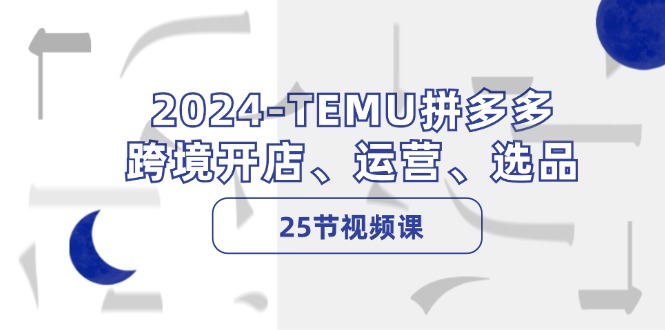 2024-TEMU拼多多·跨境开店、运营、选品(25节视频课-极速轻创