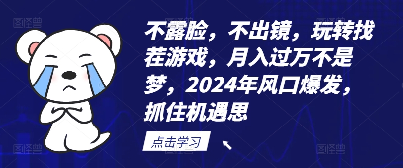 不露脸，不出镜，玩转找茬游戏，月入过万不是梦，2024年风口爆发，抓住机遇【揭秘】-极速轻创