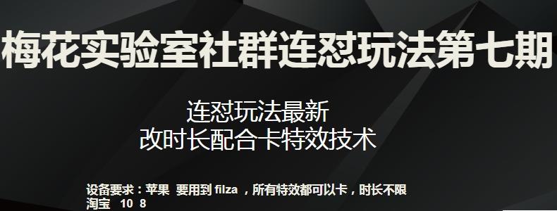 梅花实验室社群连怼玩法第七期，连怼玩法最新，改时长配合卡特效技术-极速轻创