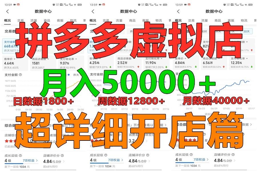拼多多虚拟电商训练营月入40000+你也行，暴利稳定长久，副业首选-极速轻创