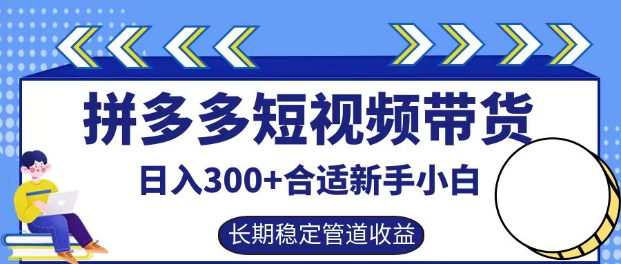 拼多多短视频带货日入300+，实操账户展示看就能学会-极速轻创