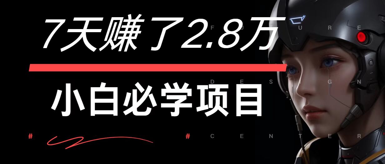 7天赚了2.8万！每单利润最少500+，轻松月入7万+小白有手就行-极速轻创