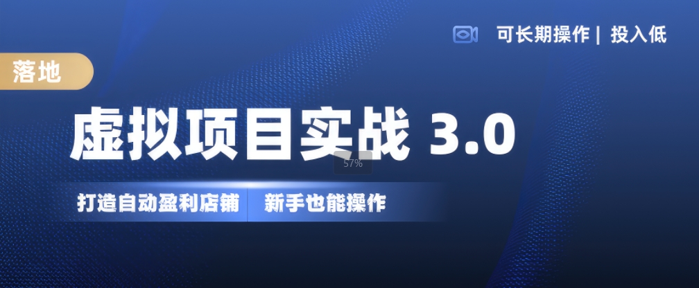 虚拟项目实战3.0，打造自动盈利店铺，可长期操作投入低，新手也能操作-极速轻创